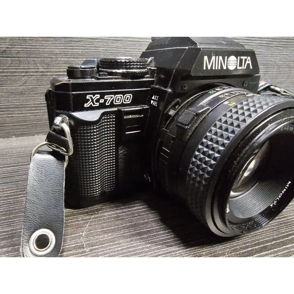 Minolta X-700 35mm Film Camera w/ fast 50mm F1.7 Lens & Flash And Accessories